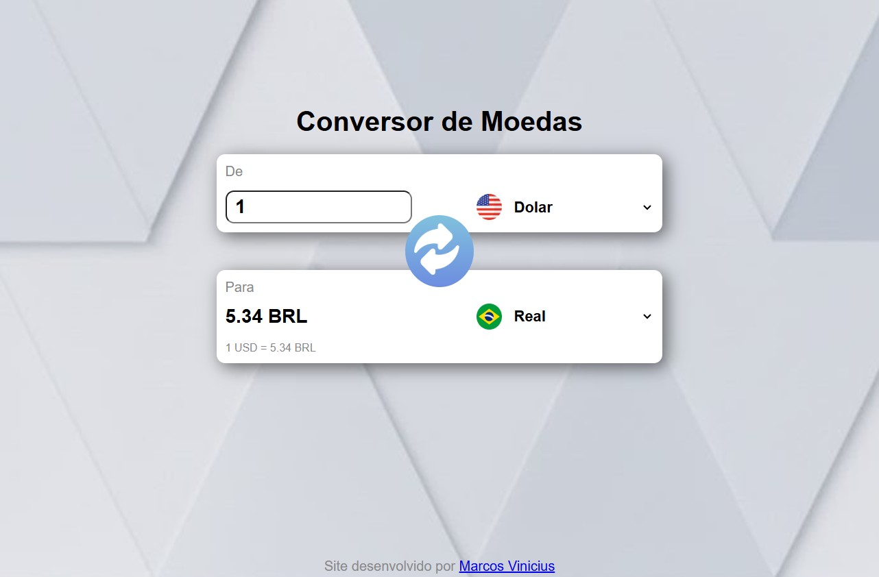 Imagem do projeto: Conversor de moedas